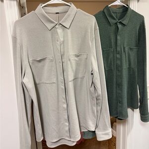 Lululemon - Soft Knit Overshirt - Khaki and Green - Lot of 2